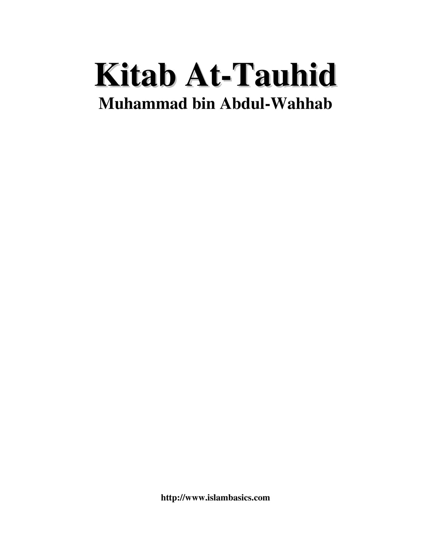 kitab at tawheed pdf